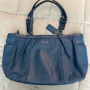 Coach Navy Blue Leather Shoulder Bag